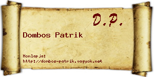 Dombos Patrik névjegykártya